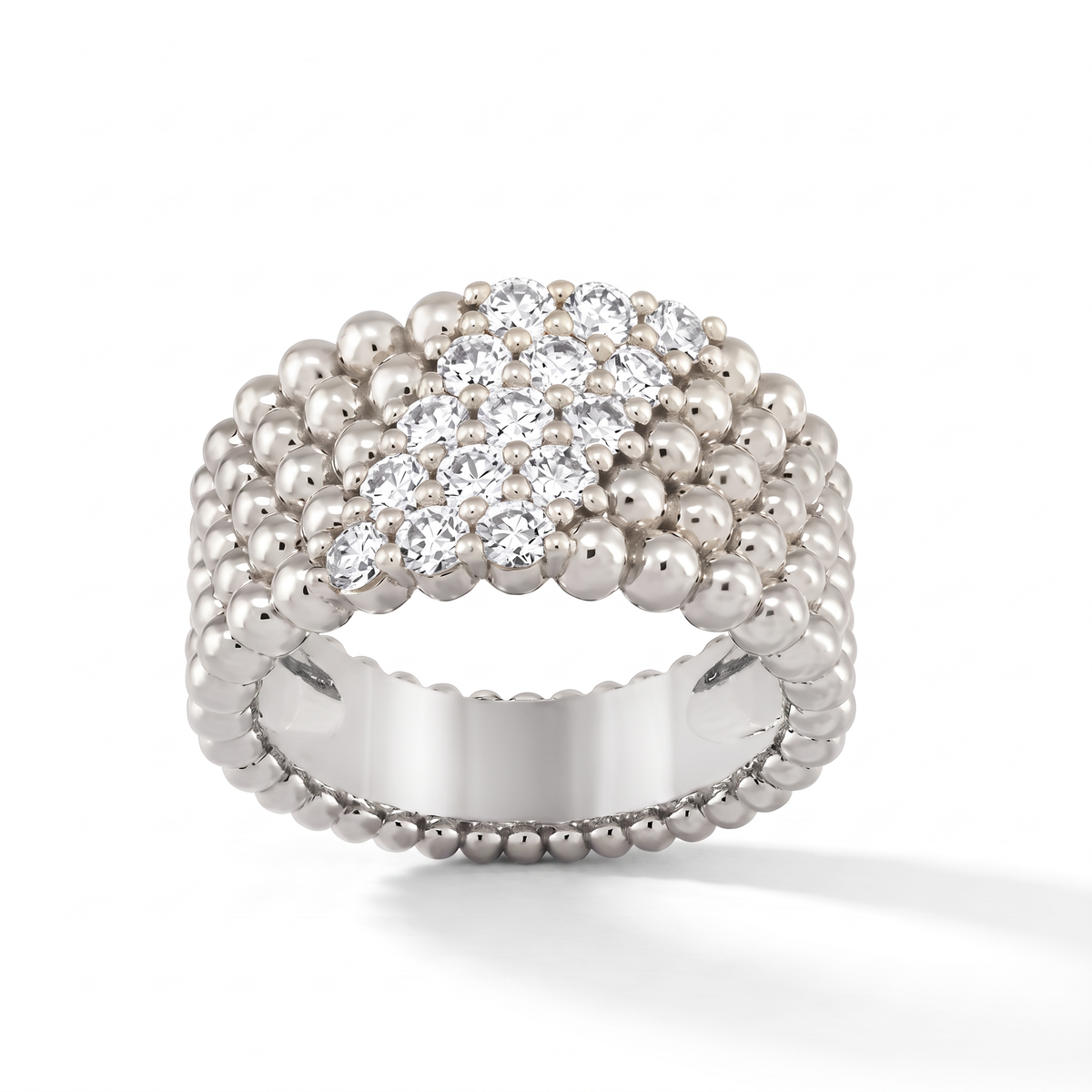 Perlée 5-Row Pavé Ring