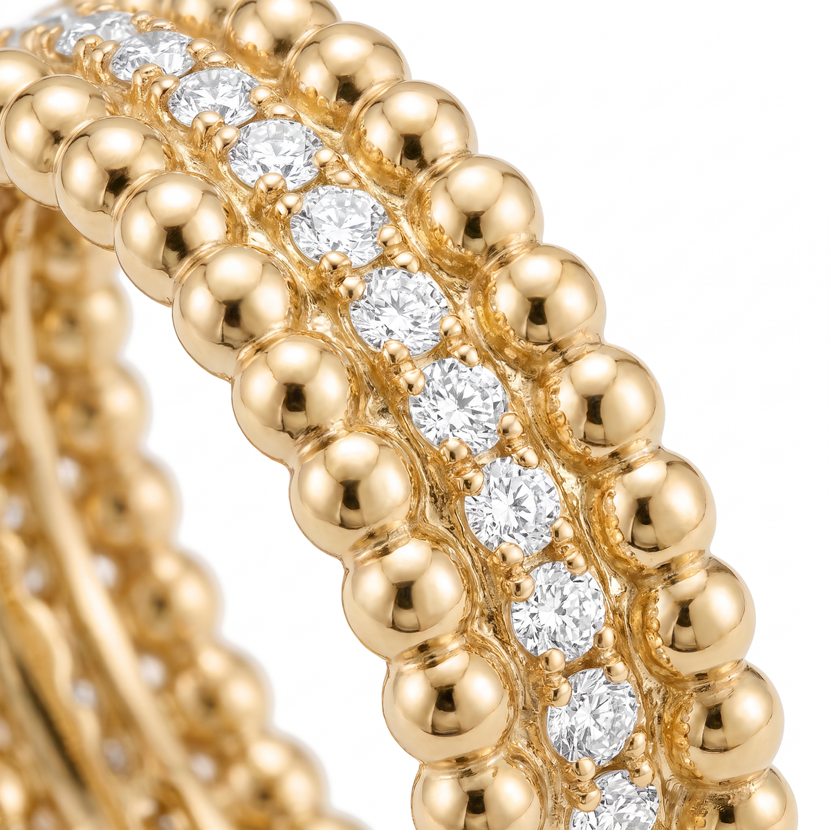 Perlée Beaded and Diamonds Ring