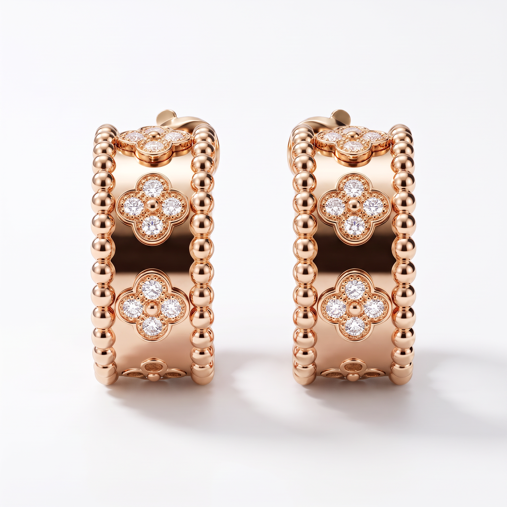 Perlée Clovers Hoop Earrings