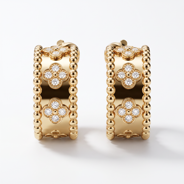 Perlée Clovers Hoop Earrings