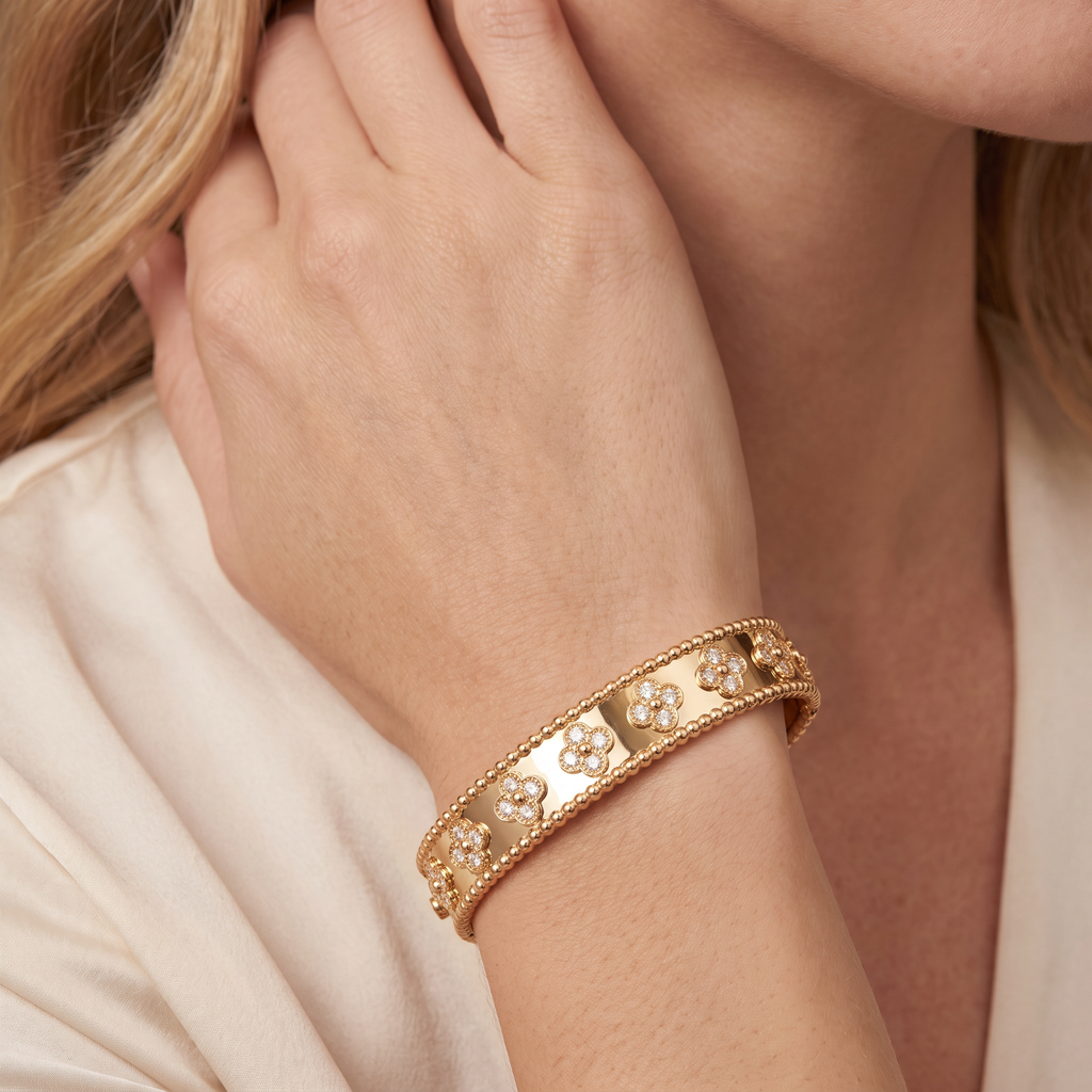 Perlée Pavé Clover Small Bracelet