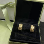 Perlee Earrings Diamond Clover Hoop Earrings High Quality
