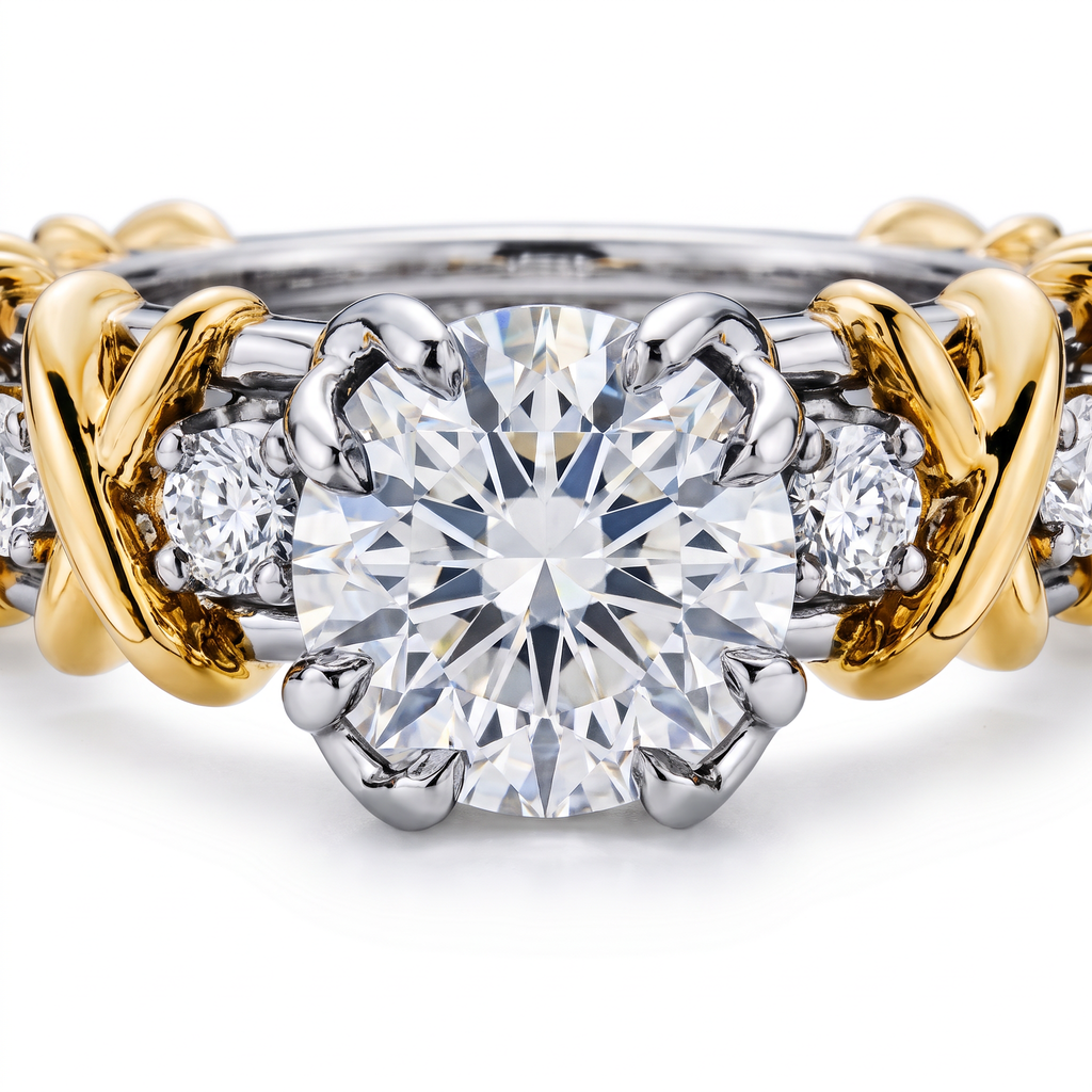 Schlumberger Solitaire Sixteen Stone Ring