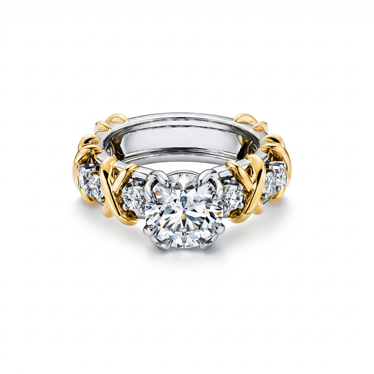 Schlumberger Solitaire Sixteen Stone Ring