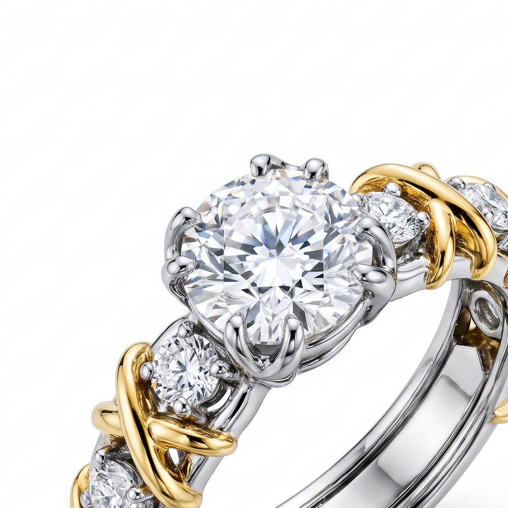 Schlumberger Solitaire Sixteen Stone Ring