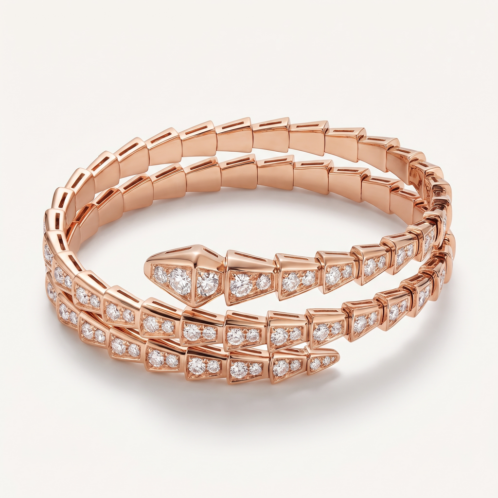Serpenti Coiled Full-pavé Double Row Bracelet