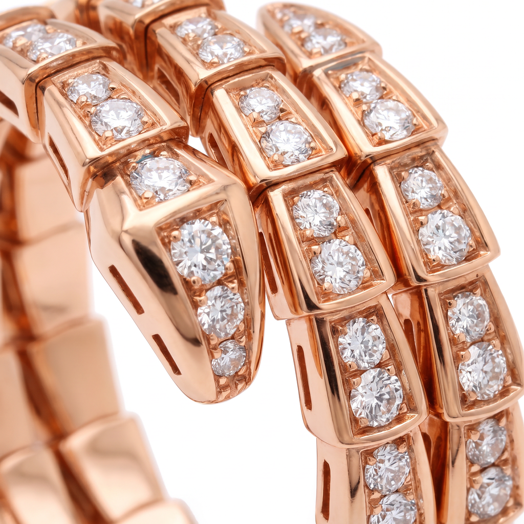 Serpenti Coiled Full-pavé Double Row Ring