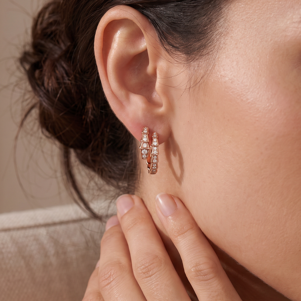 Serpenti Coiled Full-pavé Earrings