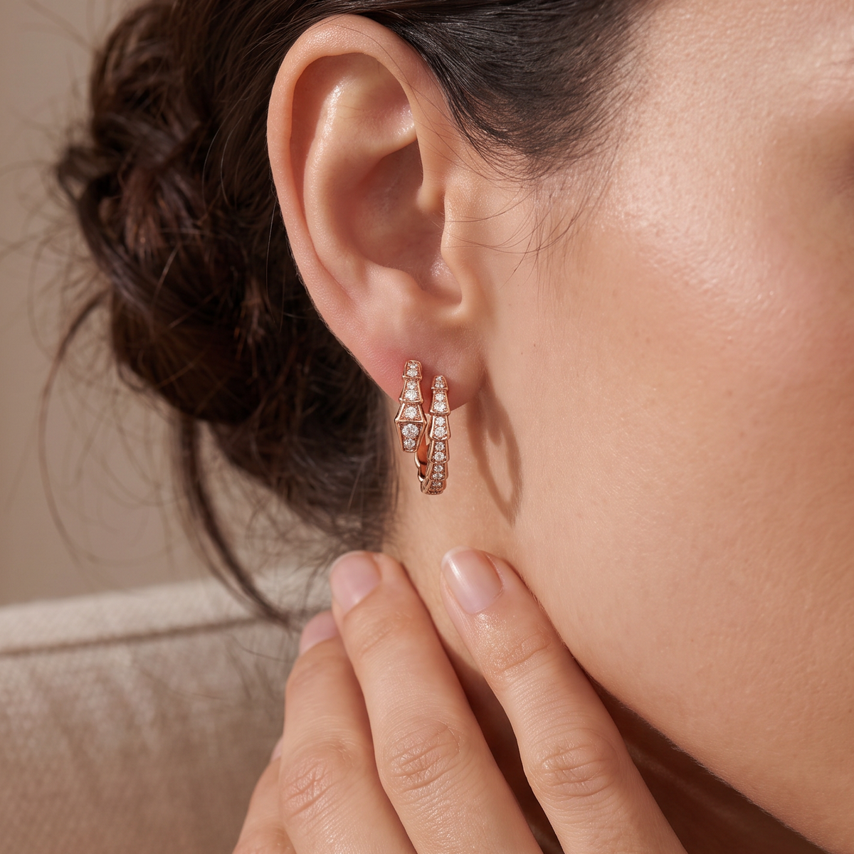 Serpenti Coiled Full-pavé Earrings
