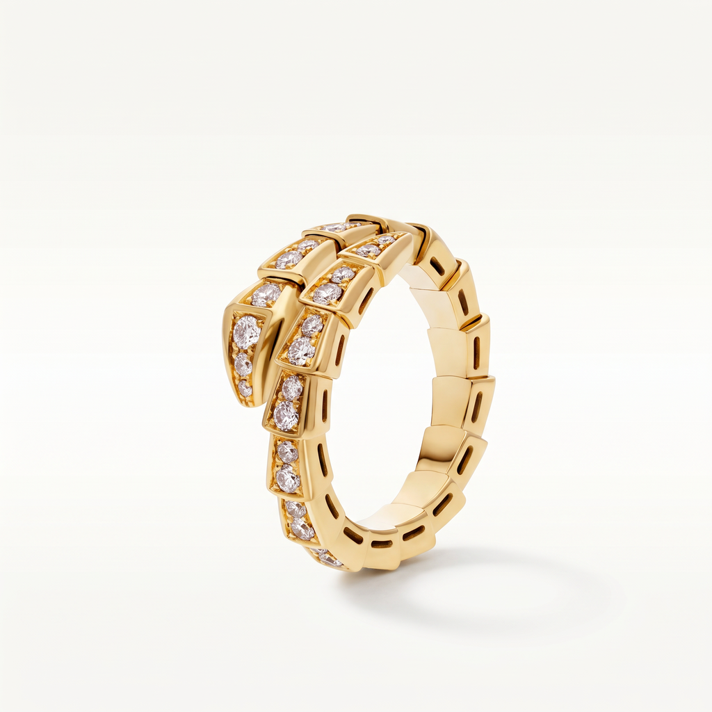 Serpenti Coiled Full-pavé Ring