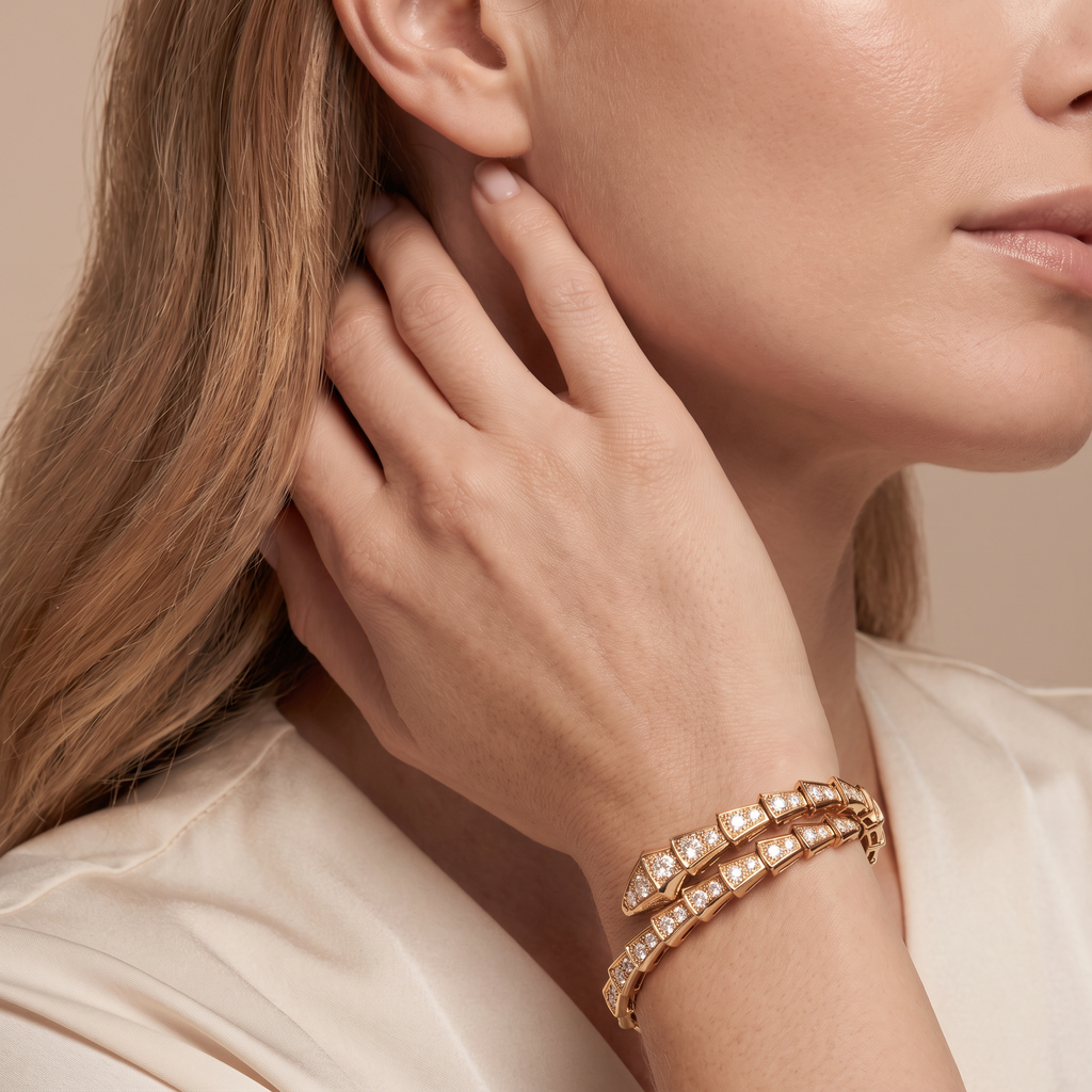 Serpenti Coiled Full-pavé Viper Bracelet