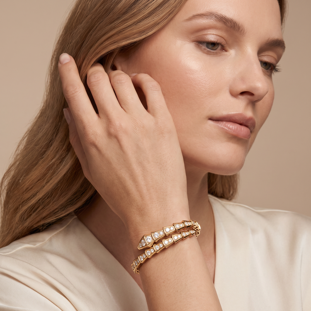 Serpenti Coiled Full-pavé Viper Bracelet