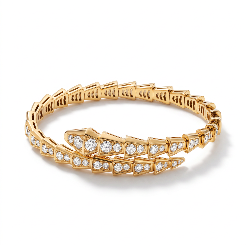 Serpenti Coiled Full-pavé Viper Bracelet