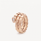 Serpenti Coiled Half-pavé Double Row Ring