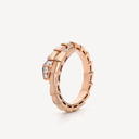 Serpenti Coiled Half-pavé Ring