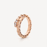 Serpenti Coiled Half-pavé Ring