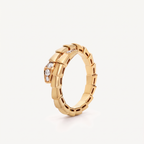 Serpenti Coiled Half-pavé Ring