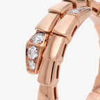 Serpenti Coiled Half-pavé Ring