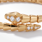 Serpenti Coiled Half-pavé Viper Bracelet