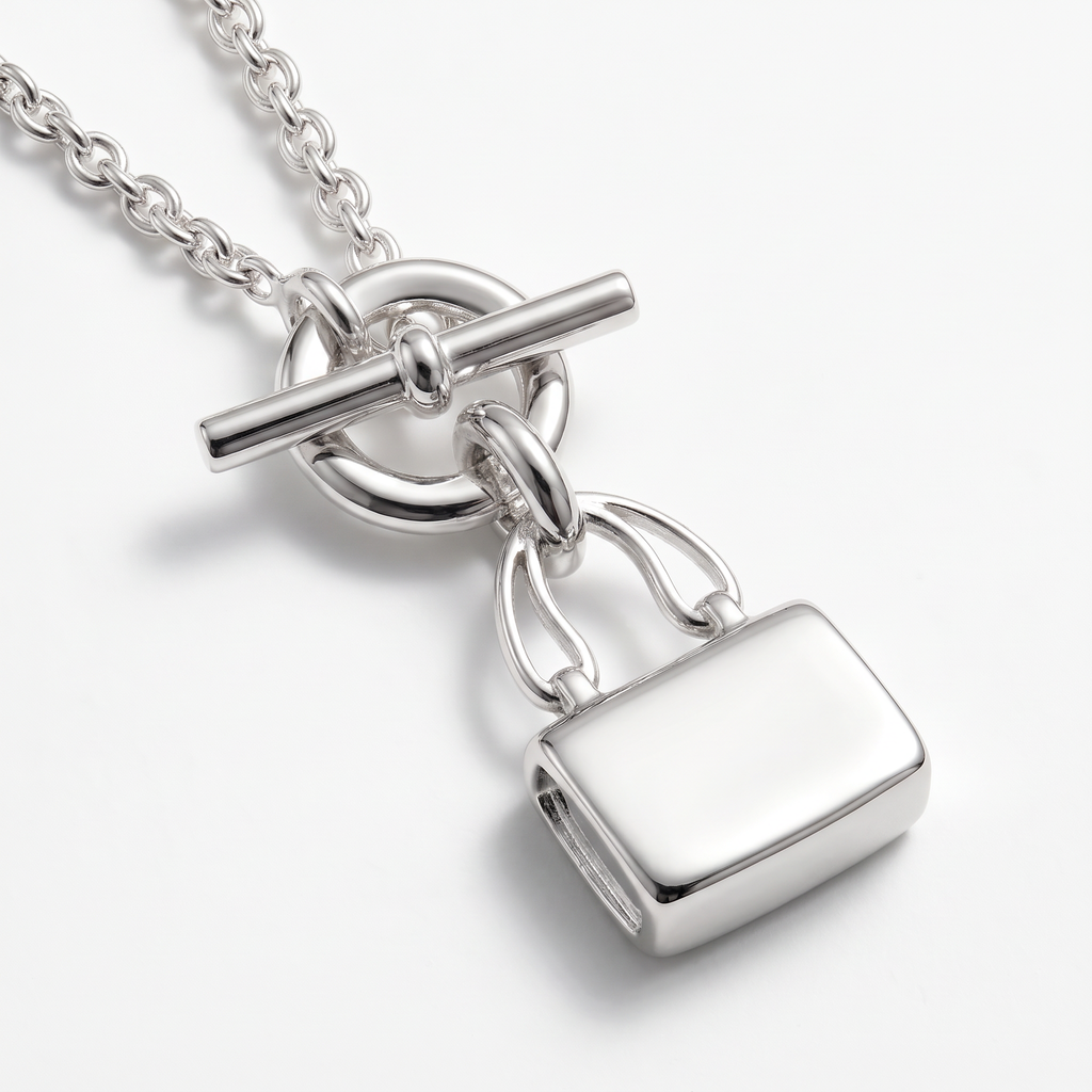 Silver Amulettes Bag Charm Pendant Necklace