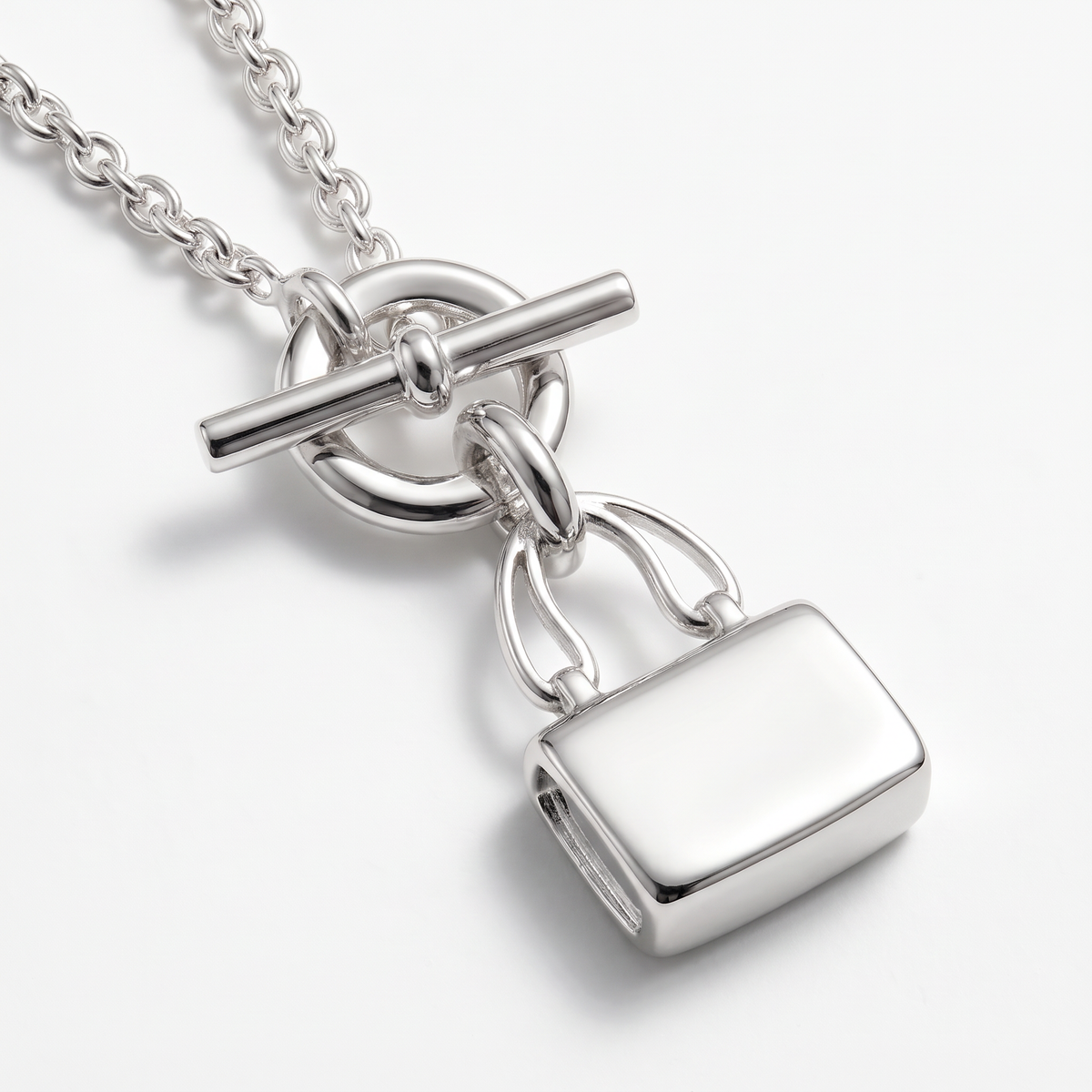 Silver Amulettes Bag Charm Pendant Necklace