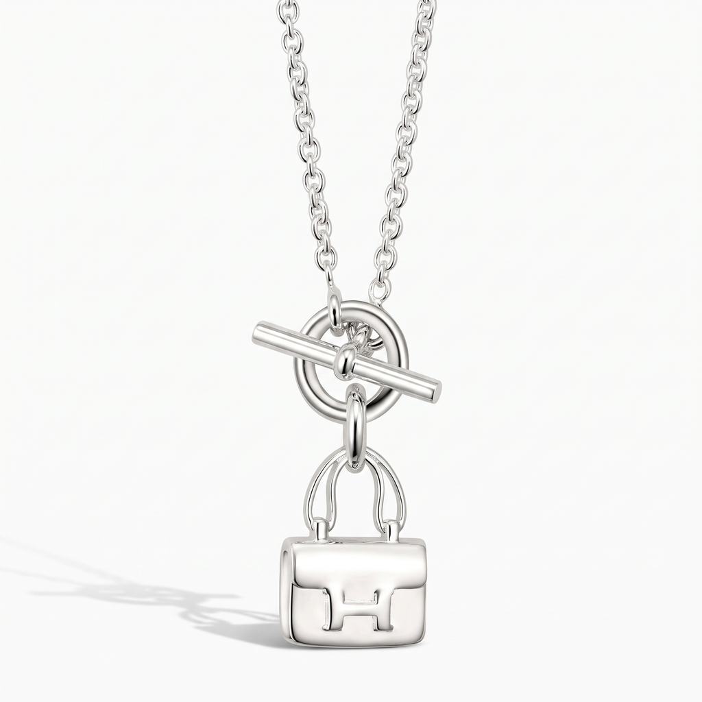 Silver Amulettes Bag Charm Pendant Necklace