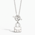 Silver Amulettes Bag Charm Pendant Necklace