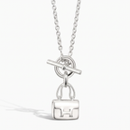 Silver Amulettes Bag Charm Pendant Necklace