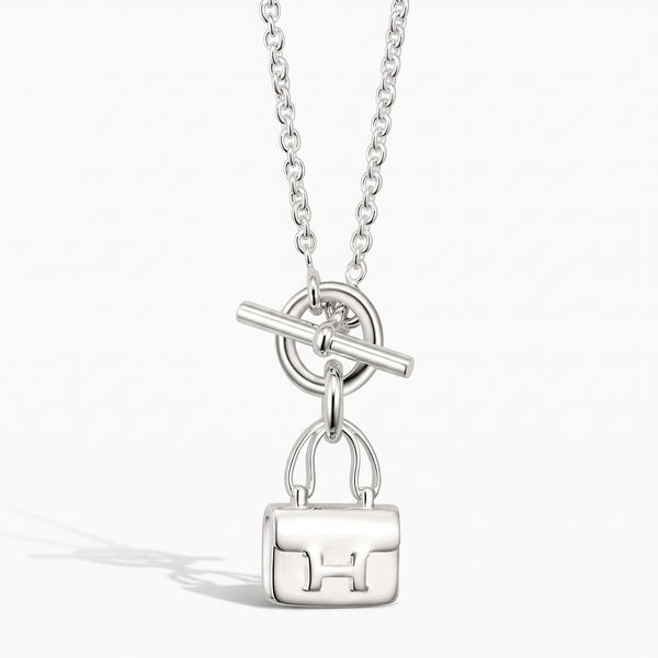 Silver Amulettes Bag Charm Pendant Necklace