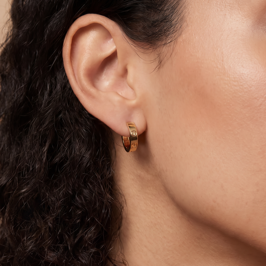 Small Love Hoop Earrings