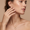 Small T Lock Half-paved Pendant Necklace