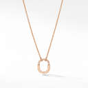 Small T Lock Half-paved Pendant Necklace