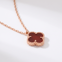 Sweet Alhambra Carnelian Clover Necklace