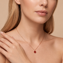 Sweet Alhambra Carnelian Clover Necklace