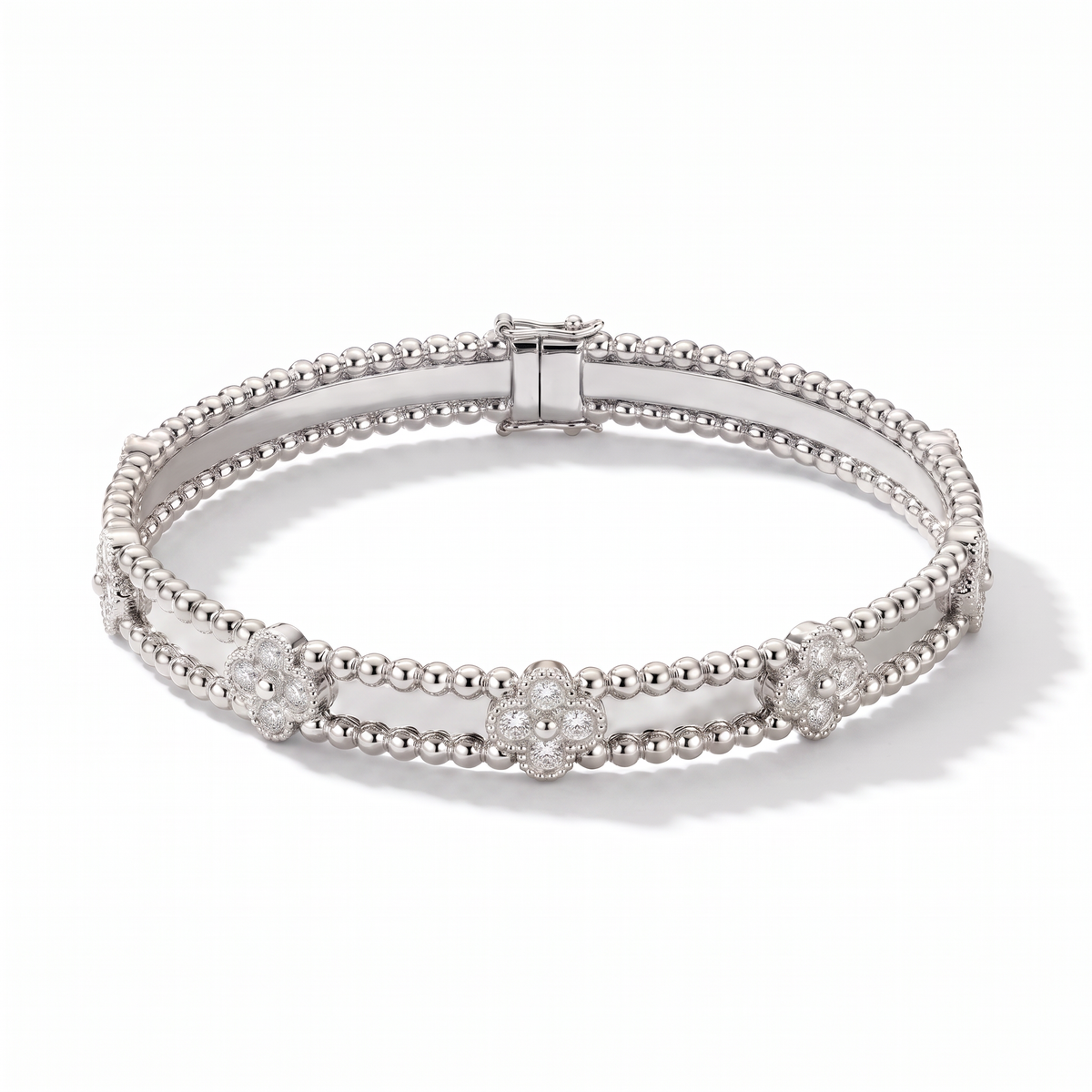 Sweet Clovers Pavé Beaded Bracelet