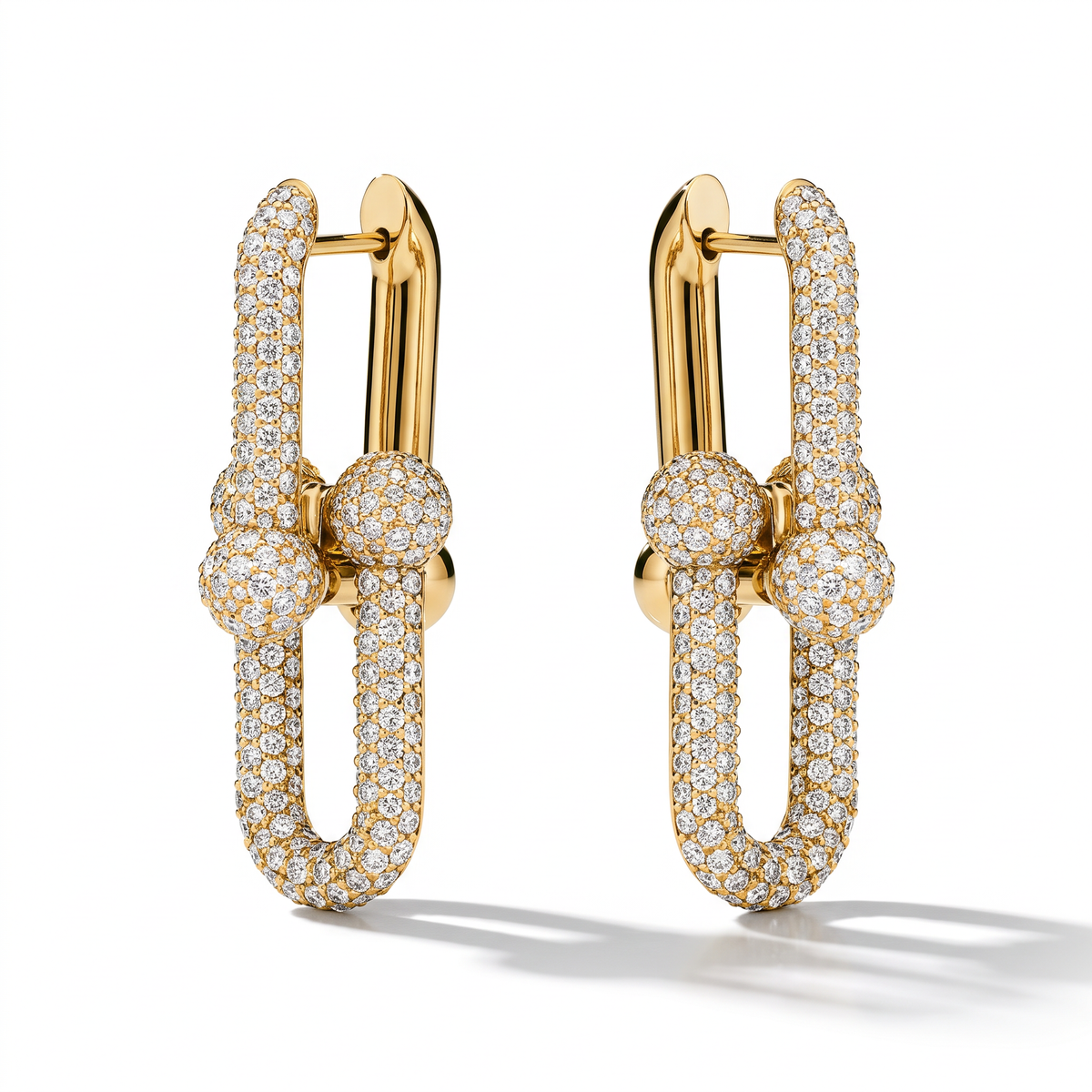 T Hardwear Full Diamond Large Link Earrings