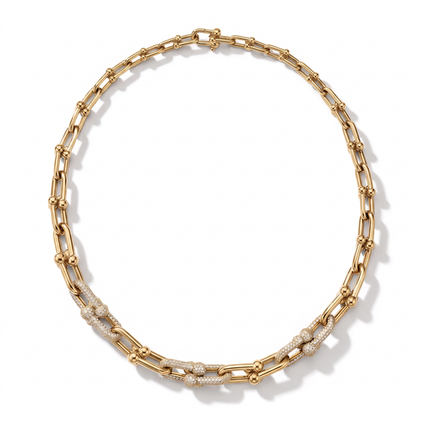 T HardWear Gold Station Link Necklace