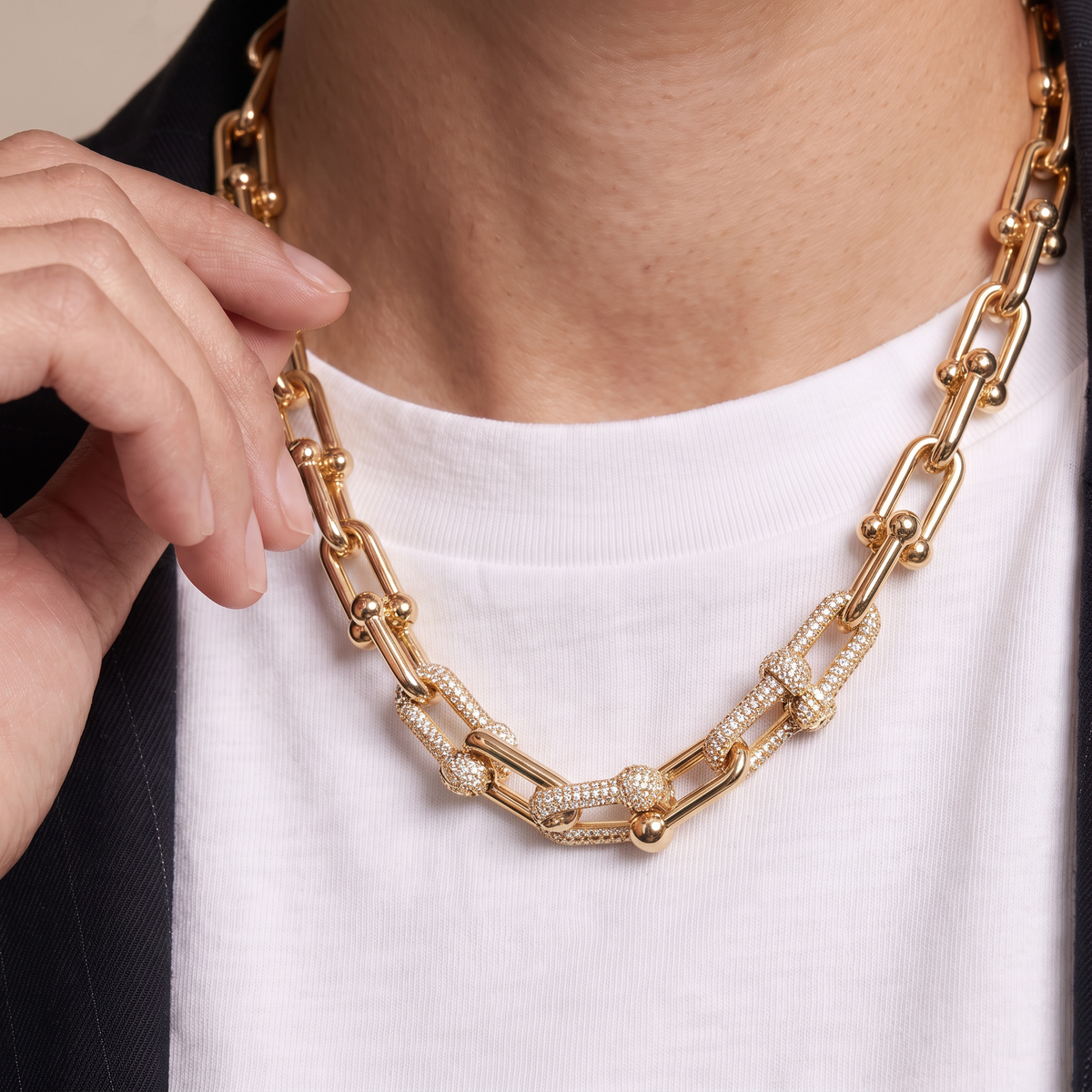 T HardWear Gold Station Link Necklace