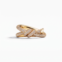 T Knot Full-Pavé Double Row Ring