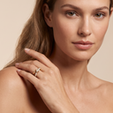 T Knot Half-Pavé Double Row Ring