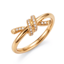 T Knot Half-Paved Ring
