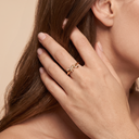 T Knot Half-Paved Ring