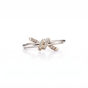 T Knot Half-Paved Ring
