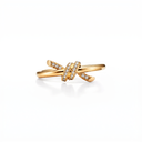 T Knot Half-Paved Ring