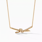 T Knot Half-pavé Pendant Necklace