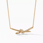T Knot Half-pavé Pendant Necklace