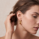 Medium T Lock Hoop Earrings