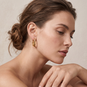 Medium T Lock Hoop Earrings