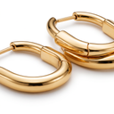 Medium T Lock Hoop Earrings
