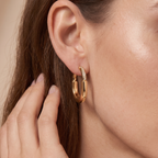 T Lock Medium Hoop Earrings